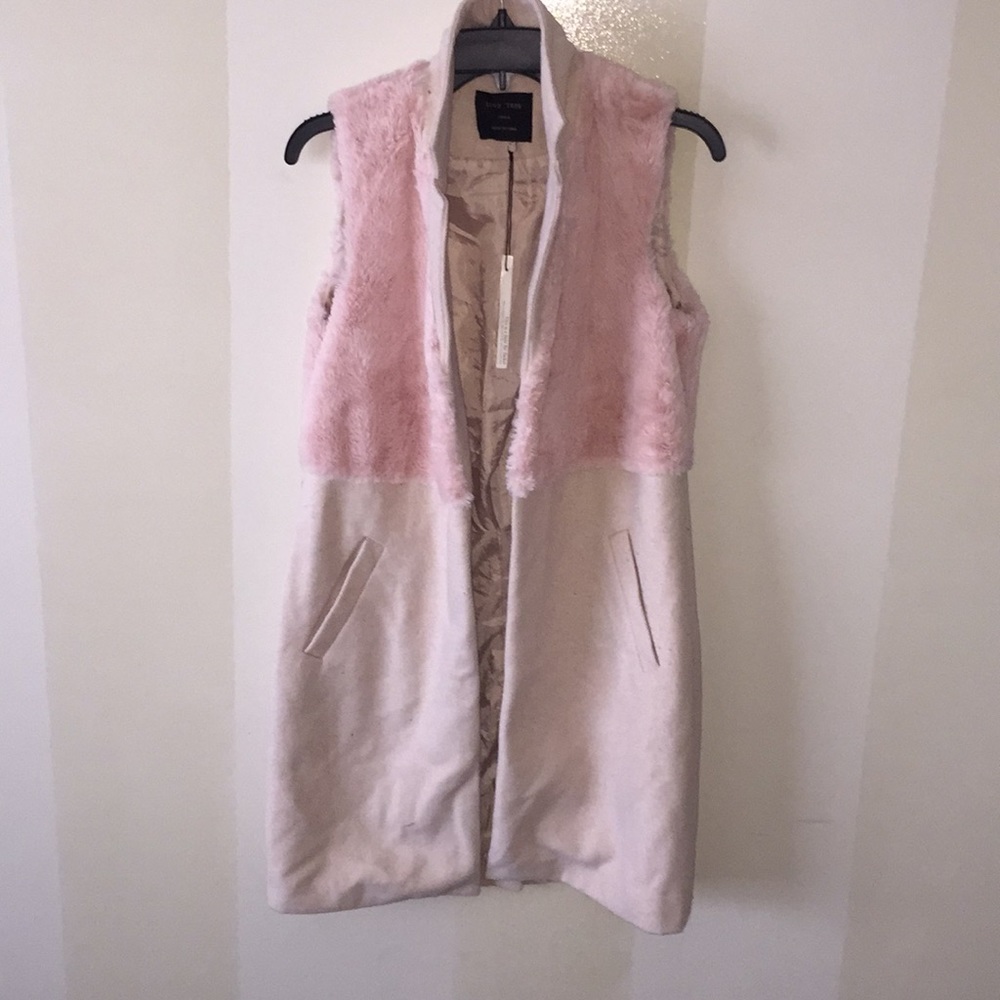 over sized blush pink vest